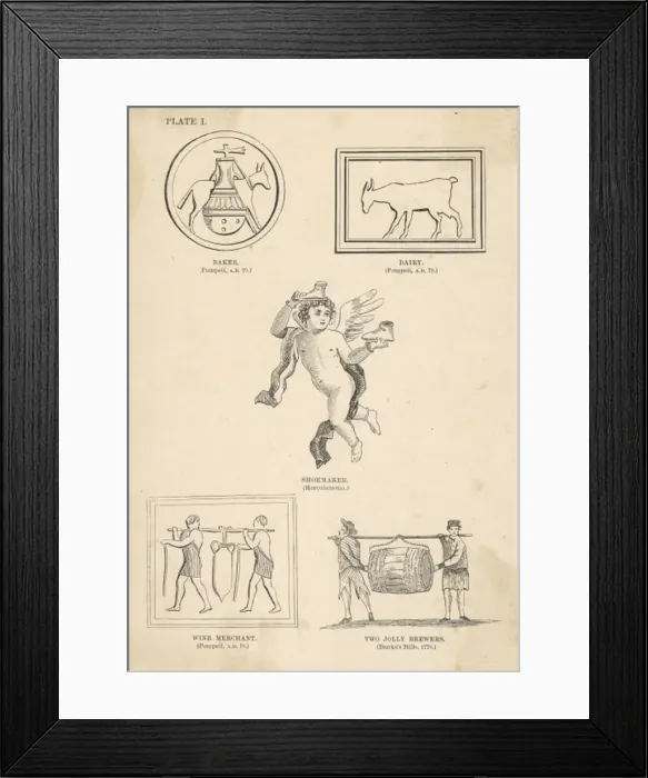Framed Print : Old Pub Signs (Plate 1) Framed Print : Old Pub Signs (Plate 1)