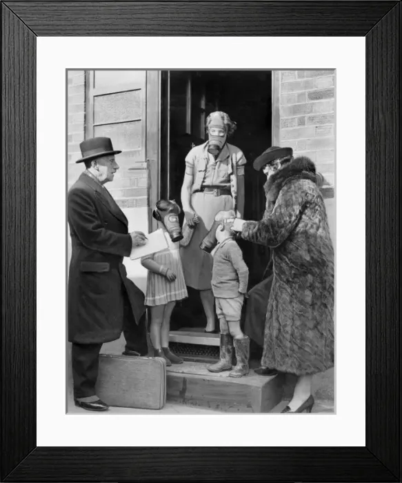 Framed Print : Gas Masks Fitted 1938 Framed Print : Gas Masks Fitted 1938