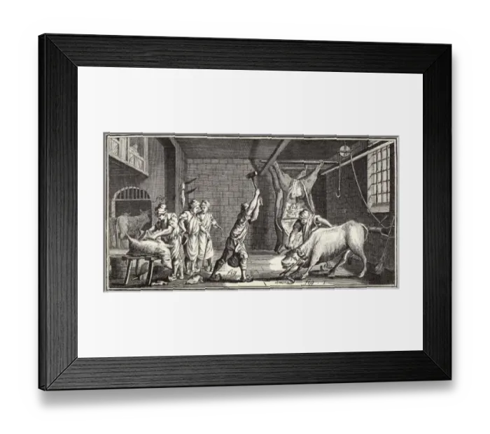Framed Print : French Butcher W / a Bull Framed Print : French Butcher W / a Bull