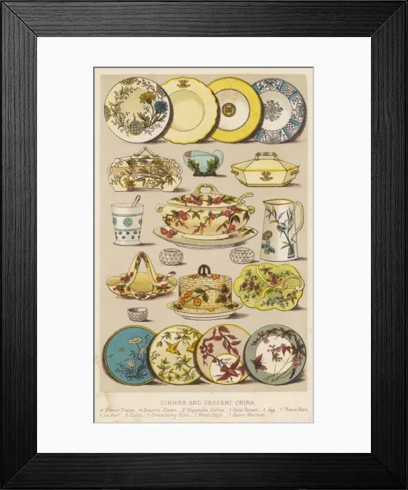 Framed Print : Dinner & Dessert China Framed Print : Dinner & Dessert China