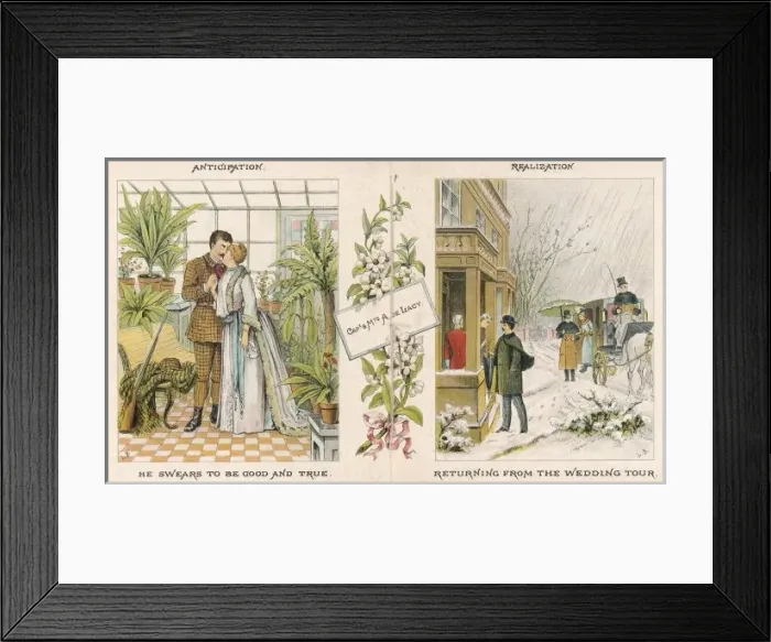 Framed Print : Honeymoon Couple C1875 Framed Print : Honeymoon Couple C1875