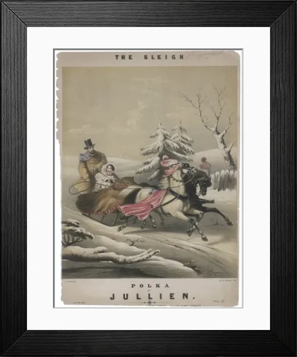 Framed Print : Couple Go Sleighing Framed Print : Couple Go Sleighing