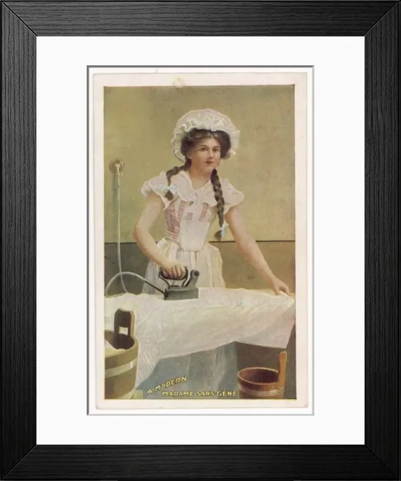 Framed Print : Girl with Electric Iron Framed Print : Girl with Electric Iron