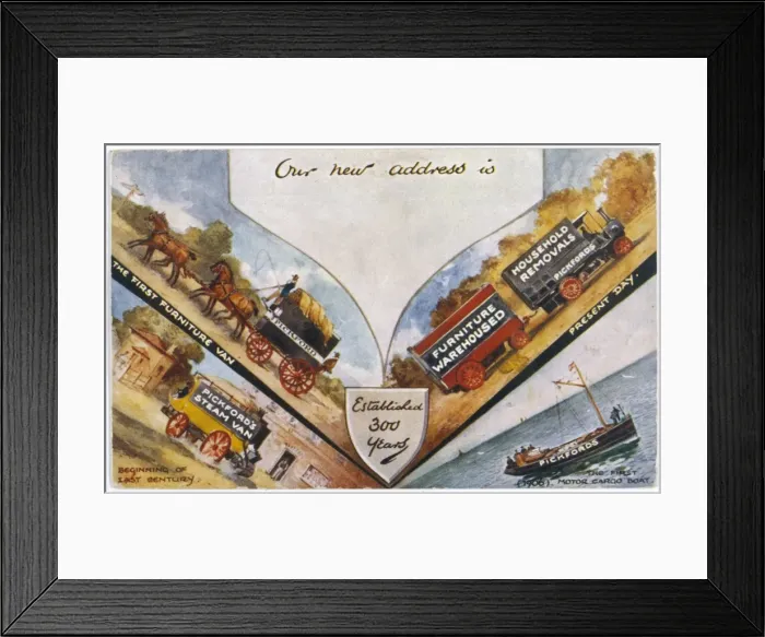 Framed Print : Pickfords Moving Card