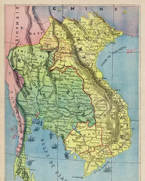 Map Siam  /  Thailand 1893