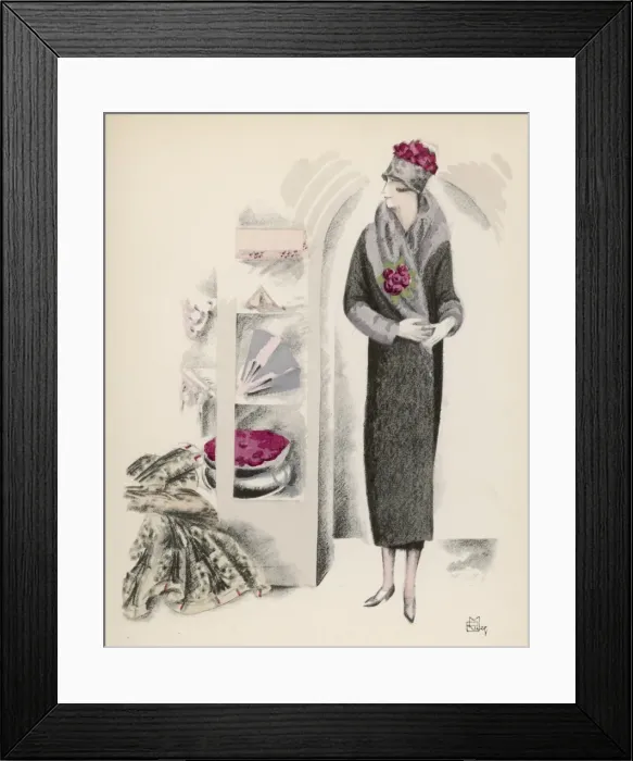 Framed Print : Coat / Fur Collar 1924 Framed Print : Coat / Fur Collar 1924