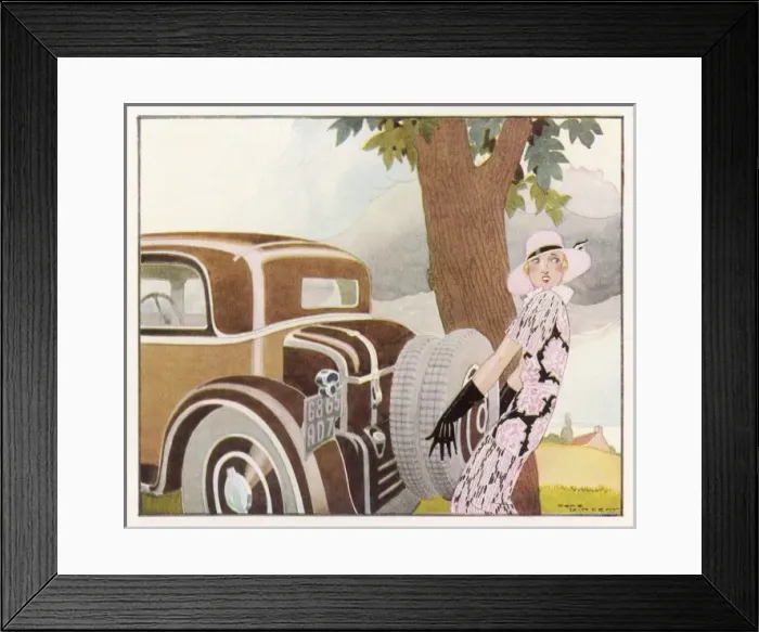Framed Print : Lady Changes Wheel Framed Print : Lady Changes Wheel
