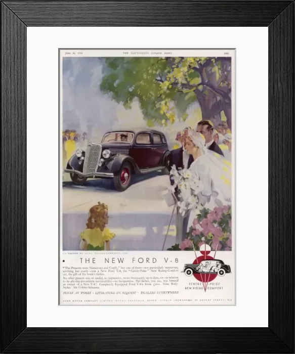 Framed Print : Ford V-8 at a Wedding Framed Print : Ford V-8 at a Wedding