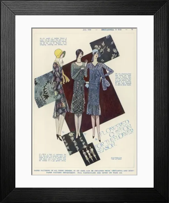 Framed Print : Chiffon Frocks 1929 Framed Print : Chiffon Frocks 1929