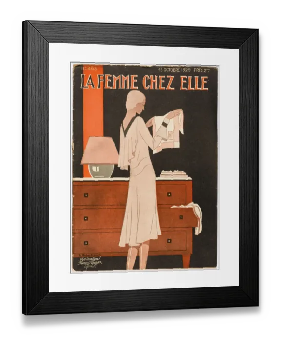 Framed Print : Lady and her Linen / 1929 Framed Print : Lady and her Linen / 1929