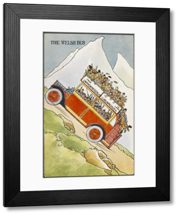 Framed Print : Welsh Bus on Hill Framed Print : Welsh Bus on Hill