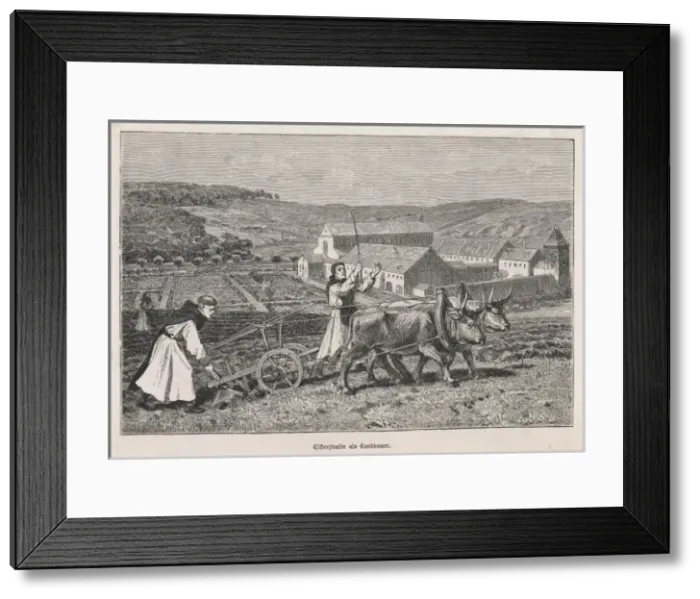 Framed Print : Monks Farming Framed Print : Monks Farming