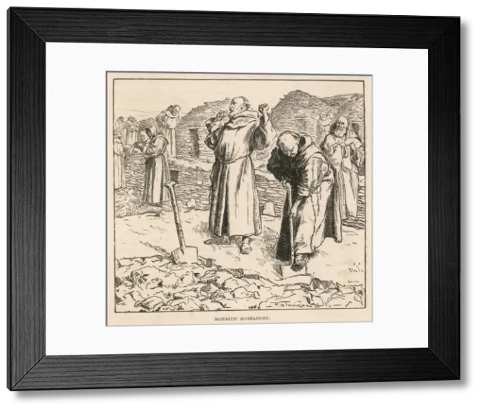 Framed Print : Irish Monks Working Framed Print : Irish Monks Working