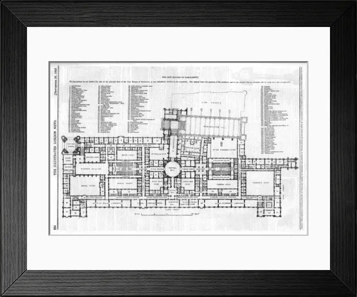 Framed Print : Parliament Plan / Iln / 1843 Framed Print : Parliament Plan / Iln / 1843