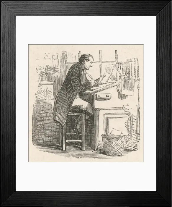 Framed Print : Clerk at his Desk Framed Print : Clerk at his Desk