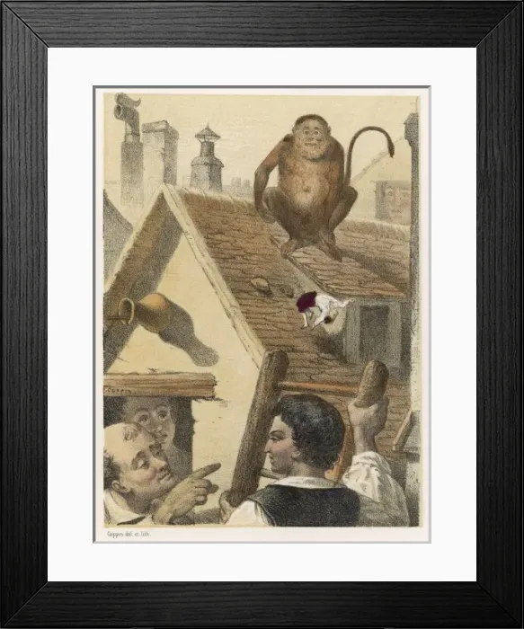 Framed Print : Gulliver & the Monkey Framed Print : Gulliver & the Monkey