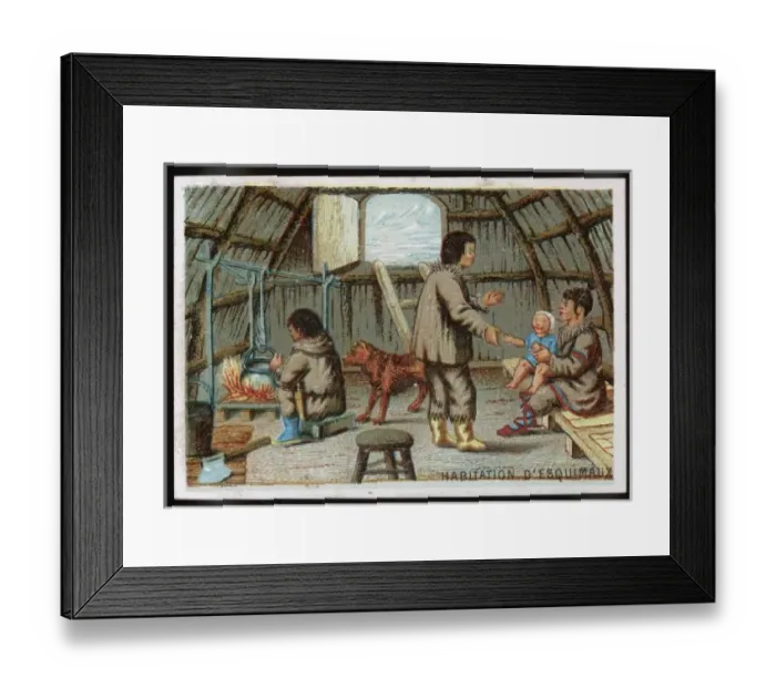 Framed Print : Interior Eskimo Hut Framed Print : Interior Eskimo Hut