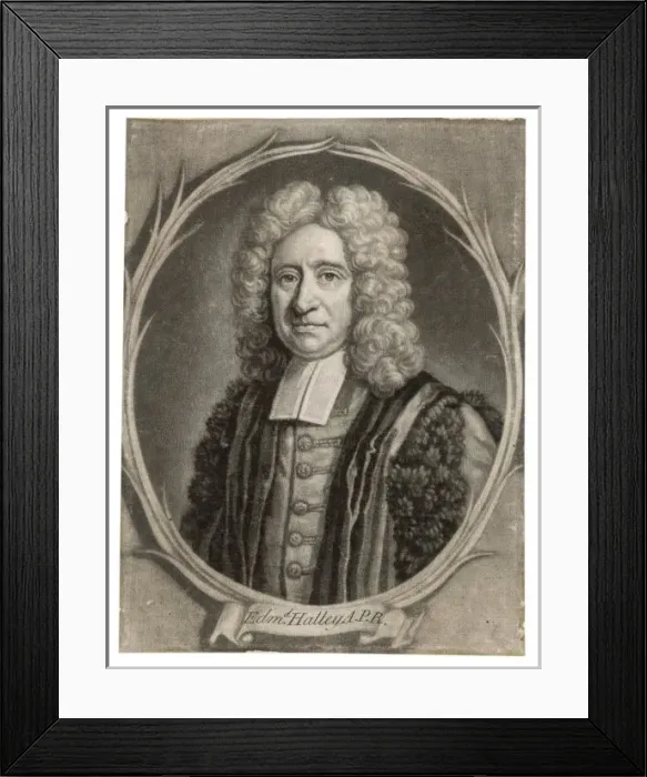 Framed Print : Edmund Halley / Mezzotint Framed Print : Edmund Halley / Mezzotint