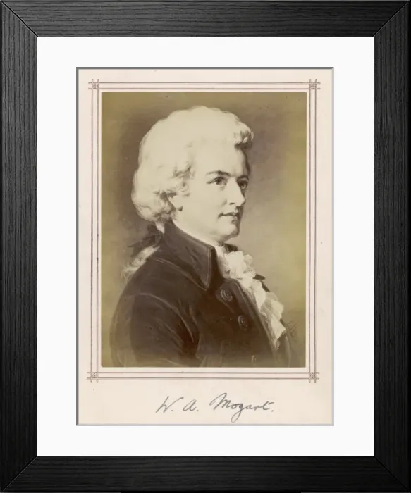 Framed Print : Mozart Sepia Jager Framed Print : Mozart Sepia Jager
