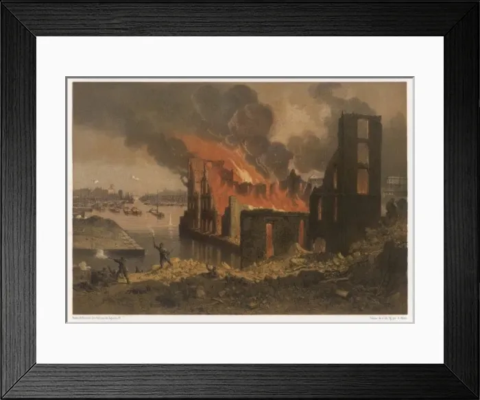 Framed Print : Villette Docks Burn Framed Print : Villette Docks Burn