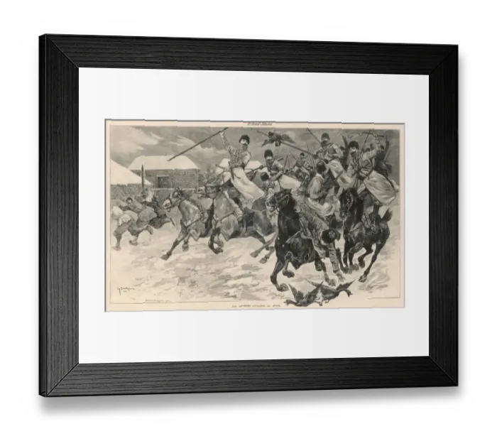 Framed Print : Cossacks in a Village