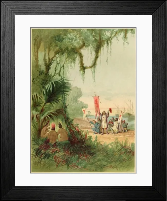 Framed Print : Columbus at Guanahani Framed Print : Columbus at Guanahani