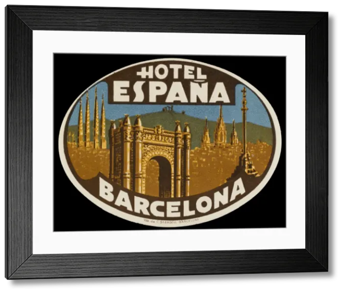 Framed Print : Label Barcelona Hotel Framed Print : Label Barcelona Hotel