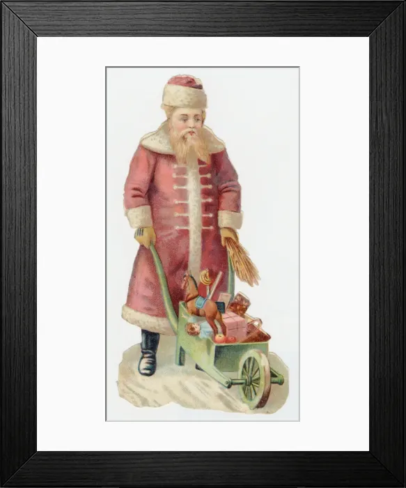 Framed Print : Santa with Wheelbarrow Framed Print : Santa with Wheelbarrow