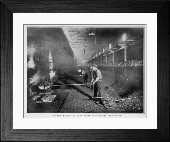 Framed Print : Gas / Drawing Retorts / 1903 Framed Print : Gas / Drawing Retorts / 1903