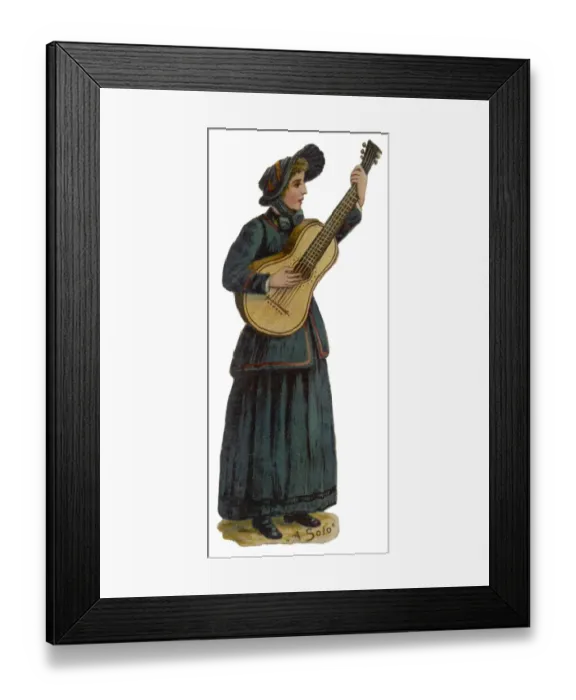 Framed Print : Lady with Guitar Framed Print : Lady with Guitar