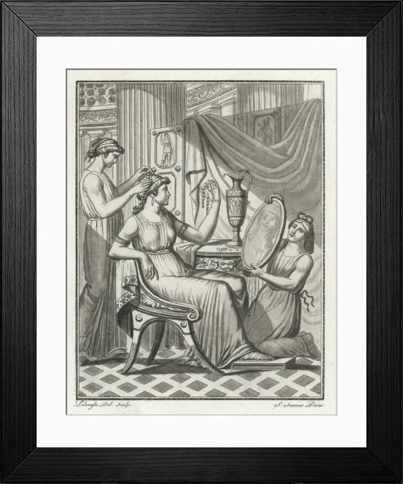 Framed Print : Roman Lady does Hair Framed Print : Roman Lady does Hair