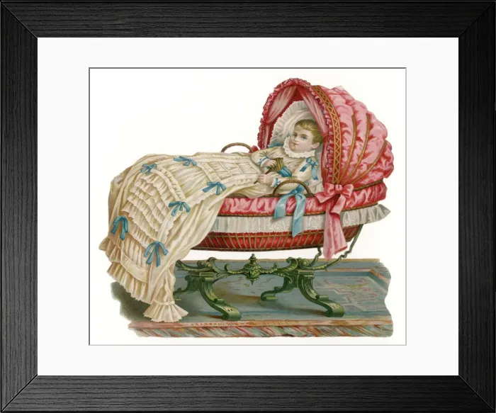Framed Print : Baby in Cradle Framed Print : Baby in Cradle