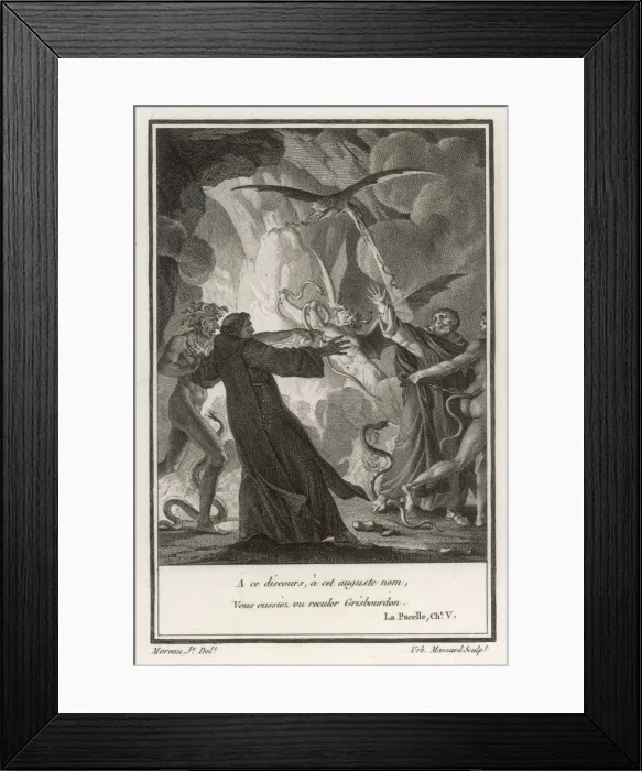 Framed Print : Priest and Demons