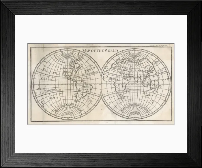 Framed Print : Maps / World, Late C18 Framed Print : Maps / World, Late C18