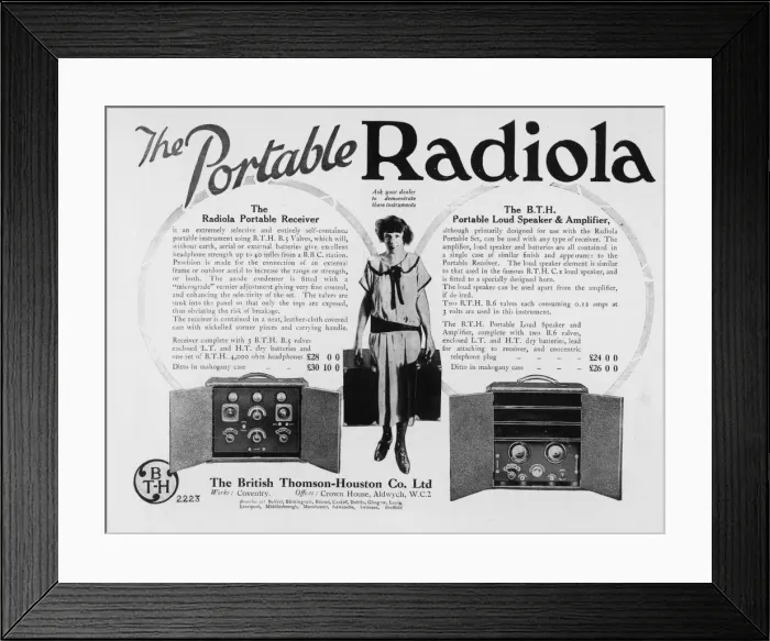 Framed Print : Radiola Portable, 1924 Framed Print : Radiola Portable, 1924