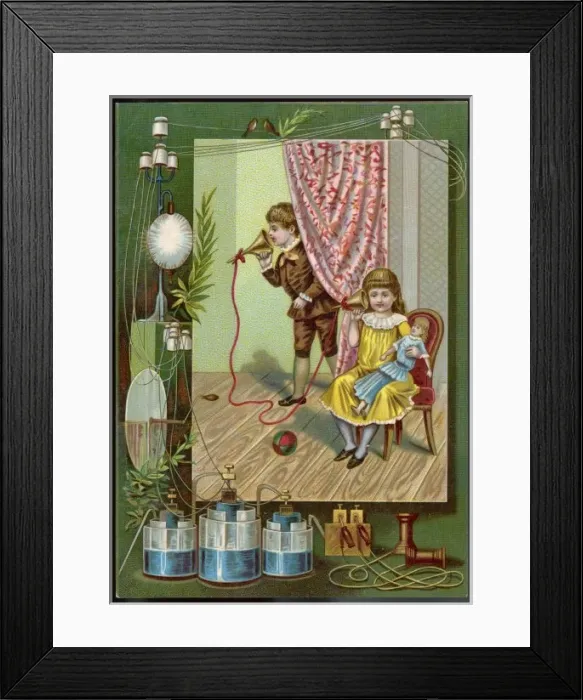Framed Print : Children & Simple Phone Framed Print : Children & Simple Phone