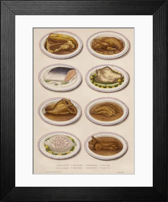 Framed Print : Meat and Fish Dishes Framed Print : Meat and Fish Dishes