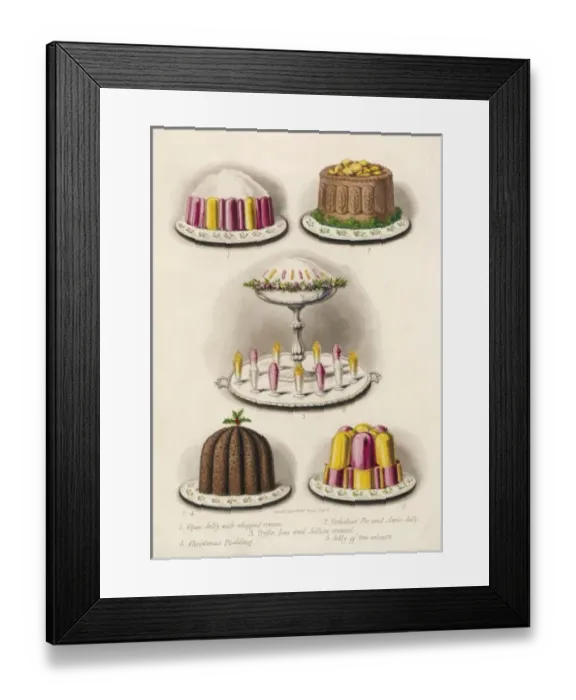 Framed Print : Various Desserts C1860 Framed Print : Various Desserts C1860