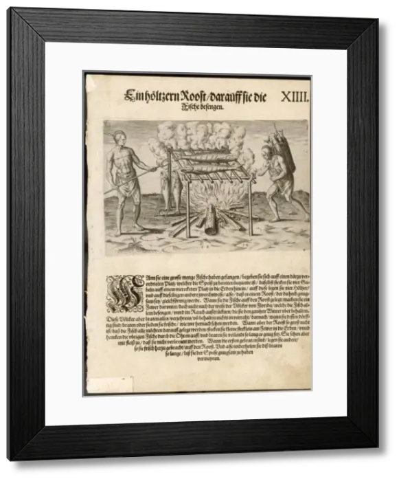 Framed Print : Americans Barbecue Fish Framed Print : Americans Barbecue Fish