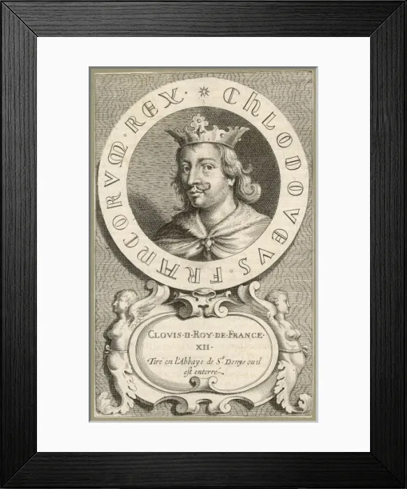 Framed Print : CLOVIS II king of Neustria, the first of les rois faineants (kings in name only) Framed Print : CLOVIS II king of Neustria, the first of les rois faineants (kings in name only)