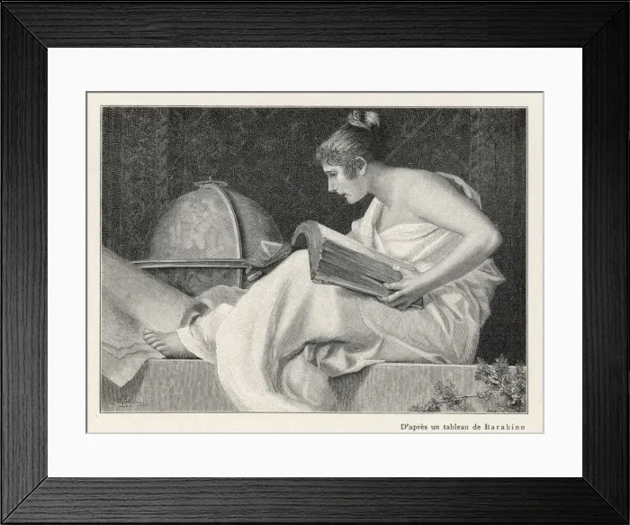Framed Print : Lady Reads a Heavy Book Framed Print : Lady Reads a Heavy Book