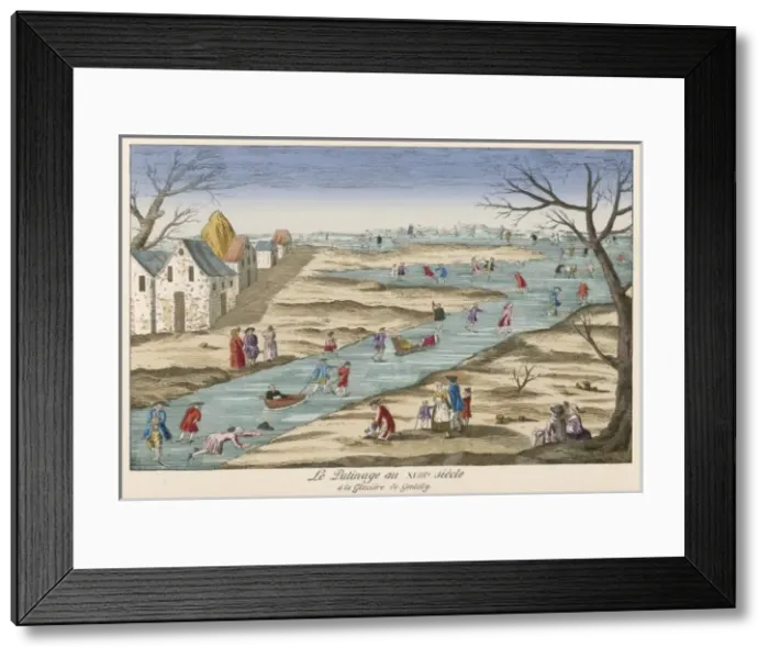 Framed Print : Ice Skating / 18th Century Framed Print : Ice Skating / 18th Century