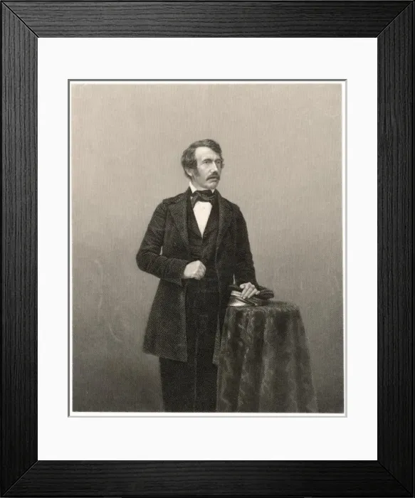 Framed Print : David Livingstone & Map Framed Print : David Livingstone & Map
