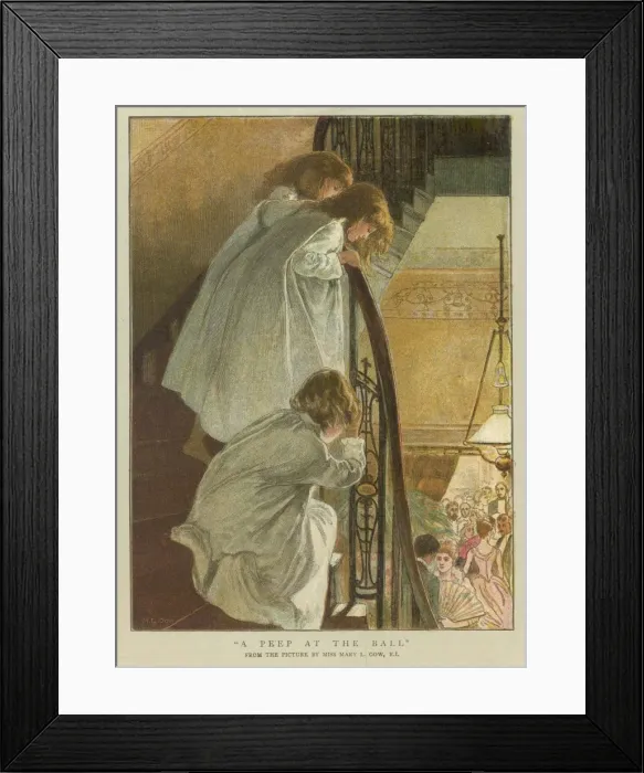 Framed Print : Children Peep at Party Framed Print : Children Peep at Party
