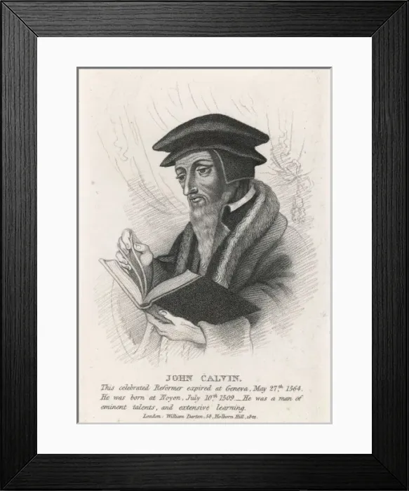 Framed Print : Jean Calvin Reading Framed Print : Jean Calvin Reading