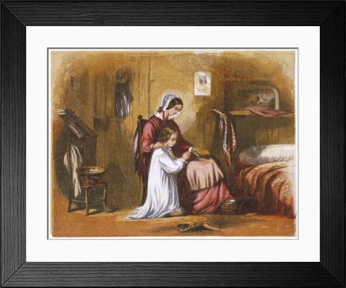 Framed Print : Child & Mother Praying Framed Print : Child & Mother Praying