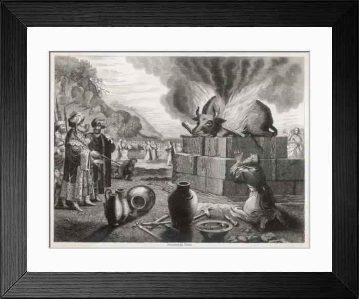 Framed Print : Elijah Burns a Cow Framed Print : Elijah Burns a Cow