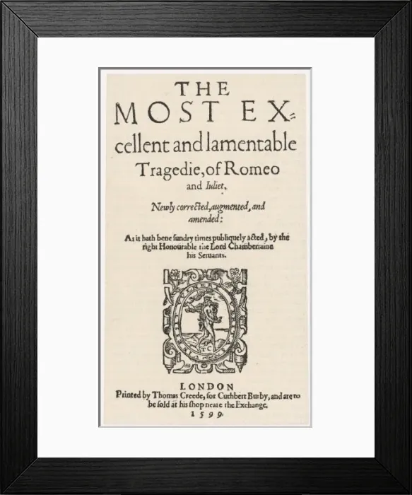 Framed Print : Romeo & Juliet / Book Framed Print : Romeo & Juliet / Book
