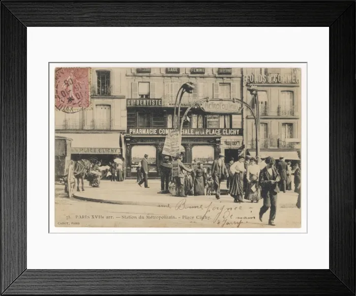 Framed Print : Metro, Place Clichy Framed Print : Metro, Place Clichy