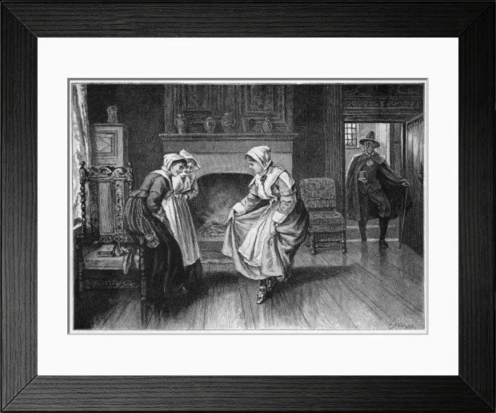 Framed Print : Puritan Girls Dancing Framed Print : Puritan Girls Dancing